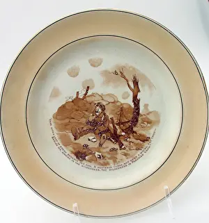 Plate inscribed with parodic verses, WW1