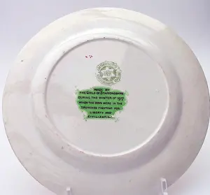 Parodic: Plate inscribed with parodic verses, WW1