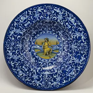 Faenza: Plate: Orpheus or Apollo playing the viol