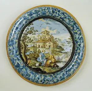 1720: Plate: Shepherd and shepherdess i