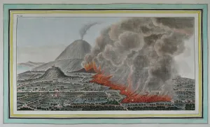 Popularly: Plate XII: View of an eruption of mount Vesuvius