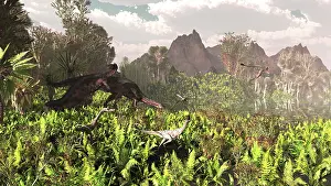 Paleoecology: Plateosaurus and Ceolophysis dinosaurs of the Triassic ?