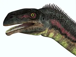 Menacing: Plateosaurus dinosaur portrait