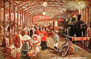 Ironwork: Platform scene at Marylebone Station, London