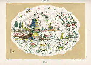 Delftware: Platter from Rouen, France