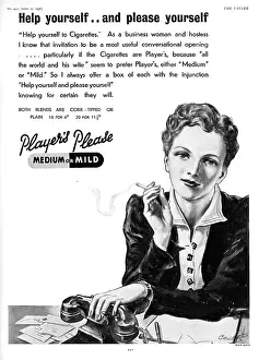 Sep17: Player's cigarette advert featuring female office worker