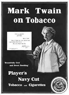 Endorsement: Players cigarettes advertisement featuring Mark Twain