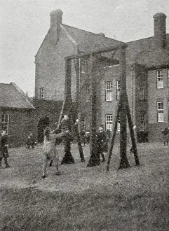 Swings: Playground at St Cuthbert's Home, Darlington