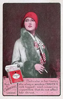 Carreras: Playing card reverse - advertising for Craven A cigarettes