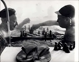 Chessboard: Playing chess in warm water pool, Budapest, Hungary