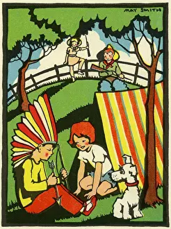Playtime Nostalgia Illustration: Playing at Indians by May Smith