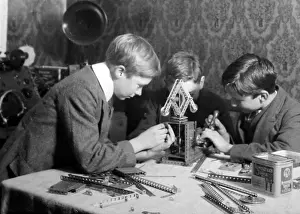 Meccano: Playing with Meccano, possibly 1920s