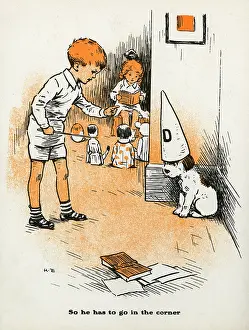 Jan17: Playing school - dog as a dunce