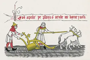 1370: PLOUGHING, 14TH CENTURY