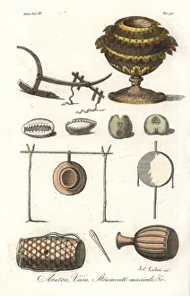 Ferrario: Plow, vase, money and musical instruments