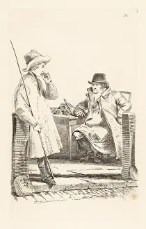 Drover: A plum pudding stall in Smithfield market, Regency era