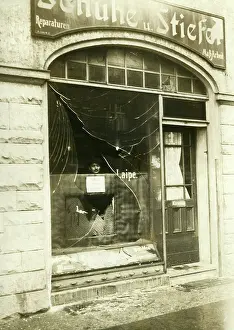 Battered: Plundered shop window in Berlin, 1919