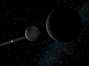 Satellites: Pluto and it's moon Charon lie at the frontier of the solar