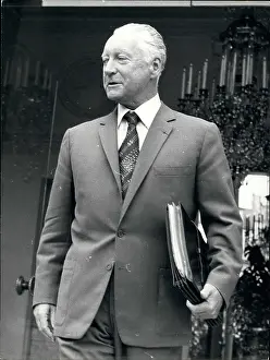Presided: PM Pierre Messmer leaving Elysee Palace, Paris