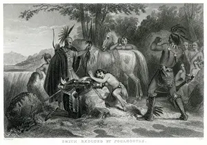 1607: Pocahontas saves Captain John Smith