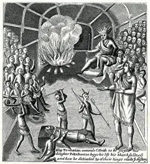 1607: Pocahontas saves Captain John Smith