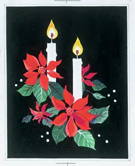 Poinsettias: Poinsettias and Candles