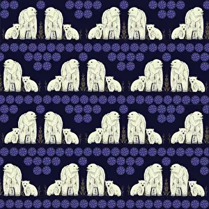 Repeating: Polar bear family repeating pattern