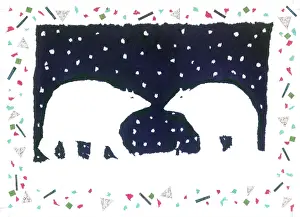 Spotty: Two Polar Bears with falling snow