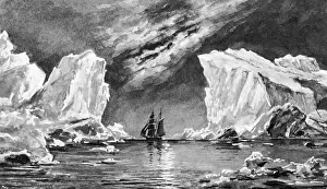 Icebergs: Polar night in the Arctic