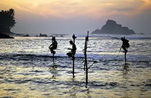 Stilt: Pole fishermen, Sri Lanka - 4
