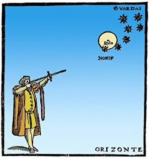 Vane: Pole Star Sight with Cross-staff, 1552