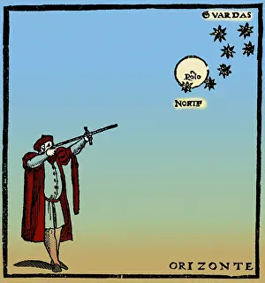 Vane: Pole Star Sight with Cross-staff, 1552