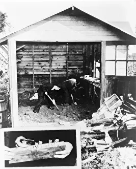 Traced: Police digging up the garage floor of accused ?
