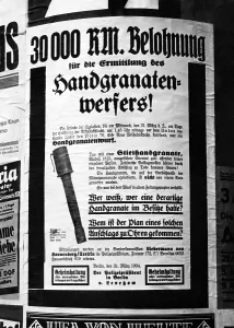 Regarding: Police poster after a hand grenade attack in Berlin, 193