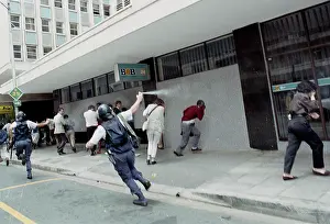 Teargas: Police teargas crowd