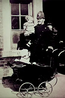 Policeman with two children