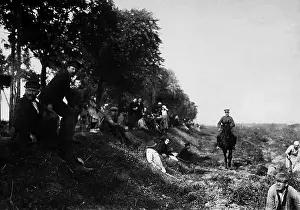 Patrolling: Policeman guarding potato fields, 1923
