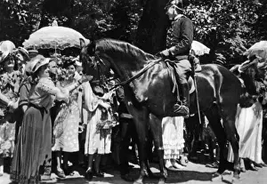 Stroking: Policeman on horseback in Vienna, 1910