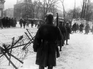 Barbed: Policemen close off the area around the Munich