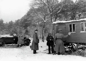 Gypsy: Policemen controlling a gypsy, 1939