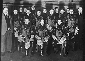 Kitted: Policemen with gas masks