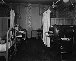 Respirators: Polio patients in a hospital ward with two ?