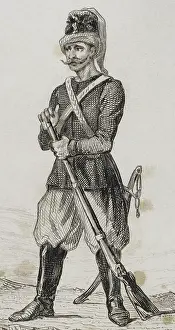 Guardsman: Polish guard. Engraving, 19th century