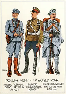 Lancers: Three Polish soldiers, WW1