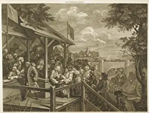 Booths: The Polling, Voting at an election by William Hogarth