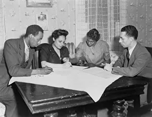 Servitude: Polly Johnson (2nd from right) is assisted in
