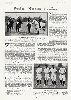Militray: Polo Notes - The US Army Team and the British Army Team