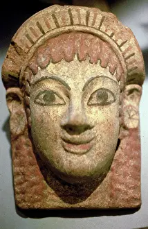 Antefix: Polychrome antefix in the form