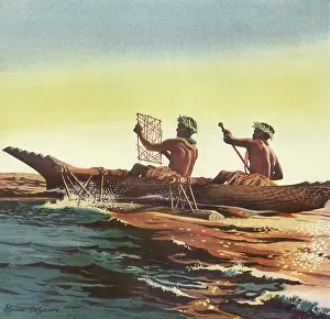 Sculls: Polynesians using Primative Navigation in Canoe