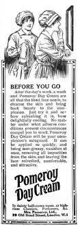 Lotion: Pomeroy day cream advertisement for munitions workers, WW1